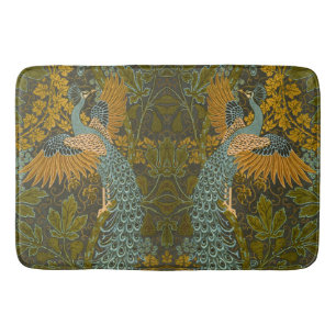 Tapis De Bain Walter Crane Vintage Fig et Motif Peacock