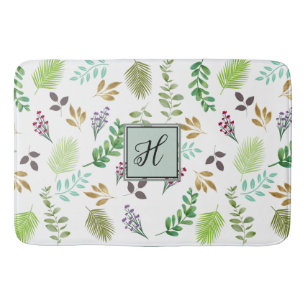 Tapis De Bain "Watercolor Botanical Personnalisé Bath Mat