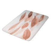 Tapis De Bain Watercolor Leaves Brown Terracotta (Angle)