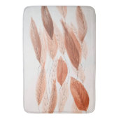 Tapis De Bain Watercolor Leaves Brown Terracotta (devant Vertical)