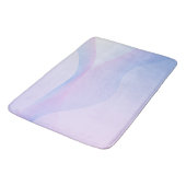 Tapis De Bain Wavelines Abstraites bleu rose (Angle)