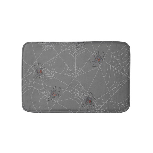 Tapis De Bain Web et citrouilles d'araignées d'Halloween (Devant)