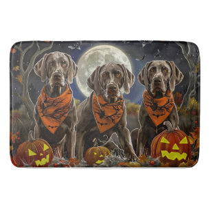 Tapis De Bain Weimaraner Halloween Épouvantable