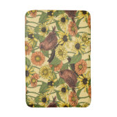 Tapis De Bain Wens et fleurs sur jaune pâle (Devant (Vertical))