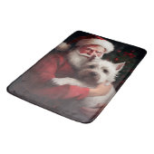 Tapis De Bain West Highland White Terrier Santa Claus Noël (Angle)