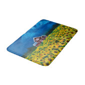 Tapis De Bain western country red barn summer sunflower field (Angle)