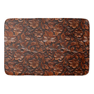 Tapis De Bain Western Cowgirl Brown Floral