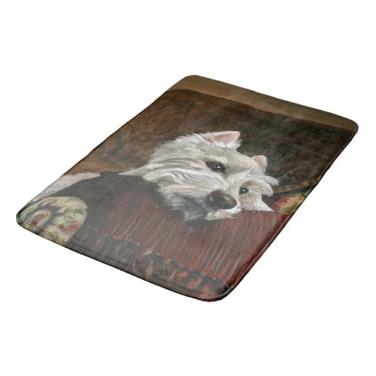 Tapis De Bain Westie sur canapé (Angle)