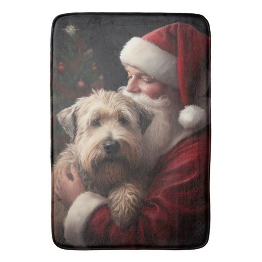 Tapis De Bain Wheaton Terrier Avec Noël Festif Du Père Noël (devant Vertical)