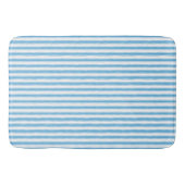 Tapis De Bain Whimsical Blue White Stripe Preppy (Devant)