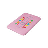 Tapis De Bain Whimsical Cats with Rainbow Hearts Bath Mat (Angle)