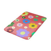 Tapis De Bain Whimsical Colorful Floral Retro, Gai (Angle)