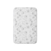 Tapis De Bain Whimsical Cute Floral and Bird Pattern on White (Devant (Vertical))