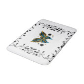 Tapis De Bain Whimsical Fluttering Black and White Butterfly (Angle)