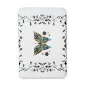 Tapis De Bain Whimsical Fluttering Black and White Butterfly (Devant (Vertical))