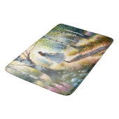 Tapis De Bain Whimsical Girl Dancing Through Birch Forest (Angle)