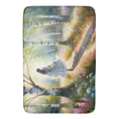 Tapis De Bain Whimsical Girl Dancing Through Birch Forest (devant Vertical)