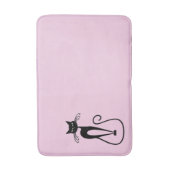 Tapis De Bain Whimsical Skinny Chat noir rose (Devant (Vertical))