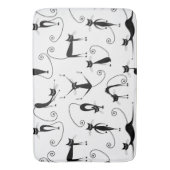 Tapis De Bain Whimsical Skinny Motif de chat noir (devant Vertical)