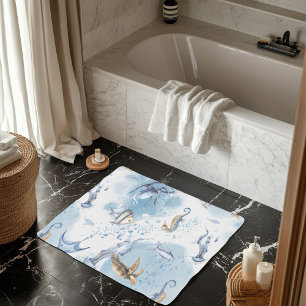 Tapis De Bain Whimsical Underwater World - Sea Creats Motif