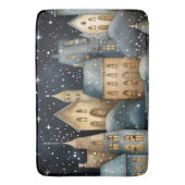 Tapis De Bain Whimsical Village Starry Skies Marine Gold (devant Vertical)
