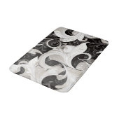 Tapis De Bain Whimsy en noir et crème Baroque (Angle)