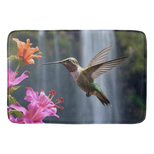 Tapis De Bain "Whispers of Nature : Hummingbird, Cascade (Devant)