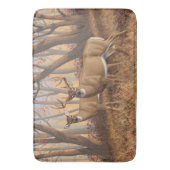 Tapis De Bain White Deer Buck & Doe Automne Maple Woods (devant Vertical)