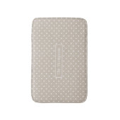 Tapis De Bain White On Beige Polka Dots Pattern With Custom Name (Devant (Vertical))