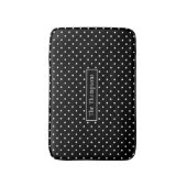 Tapis De Bain White On Black Polka Dots Pattern With Custom Name (Devant (Vertical))