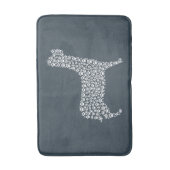 Tapis De Bain White Paw Print Dog Silhouette (Devant (Vertical))