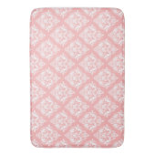 Tapis De Bain White & Pink Floral Damasks Pattern (devant Vertical)