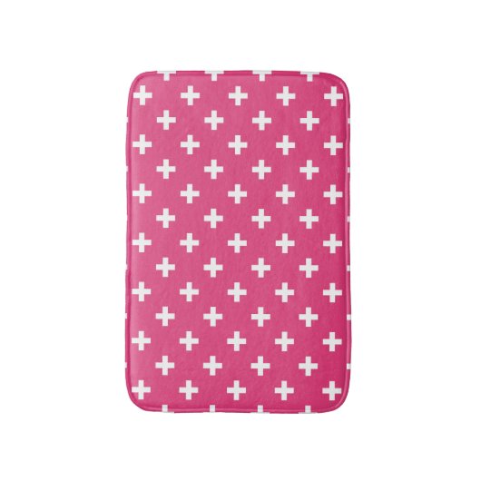 Tapis De Bain White polka crosses on fuchsia (Devant (Vertical))