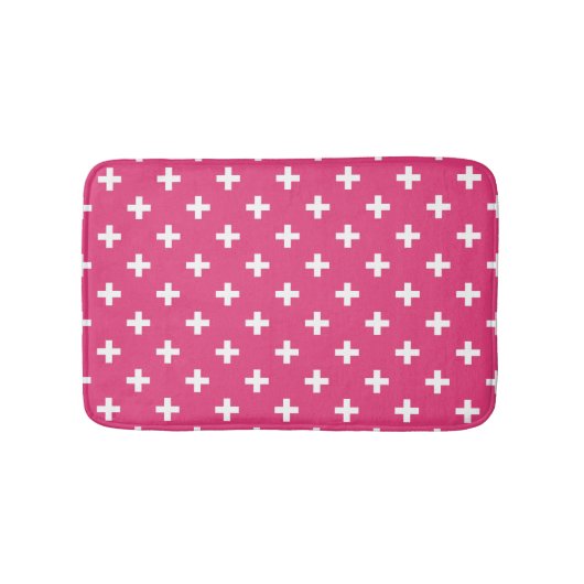 Tapis De Bain White polka crosses on fuchsia (Devant)
