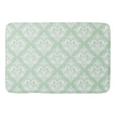 Tapis De Bain White & Sage Green Floral Damasks Pattern (Devant)