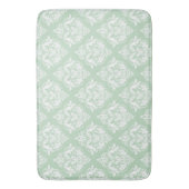 Tapis De Bain White & Sage Green Floral Damasks Pattern (devant Vertical)