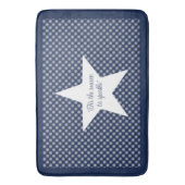 Tapis De Bain White Snowflake Pattern on a Midnight Blue Sky (devant Vertical)