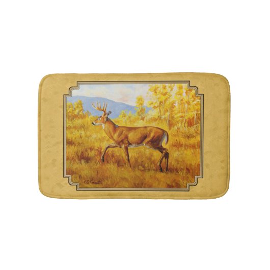Tapis De Bain Whitetail Deer Golden Aspen Woods (Devant)