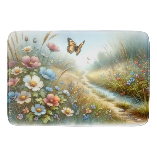 Tapis De Bain Wildflower Meadow Butterfly Garden (Devant)