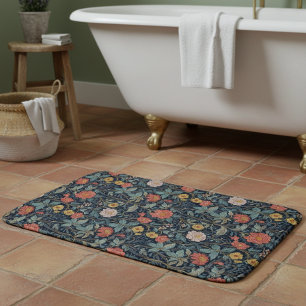 Tapis De Bain William Morris Bleu Sarcelle Arts & Crafts Floral