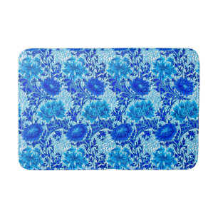 Tapis De Bain William Morris Chrysanthemums Nuances de Denim Blu