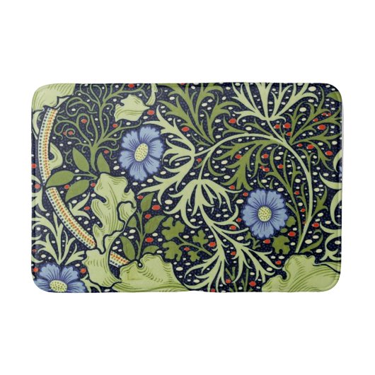 Tapis De Bain William Morris Fleur d'antiquité aux algues marine (Devant)