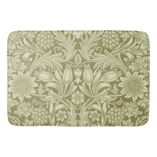 Tapis De Bain William Morris Fleur verte tournesol (Devant)