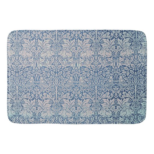 Tapis De Bain William Morris Forest Lapin Bird Folid Bleu (Devant)