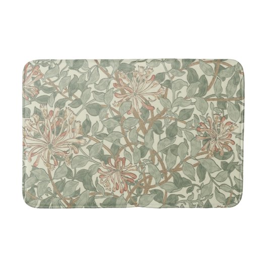 Tapis De Bain William Morris Honeysuckle Vert Floral (Devant)