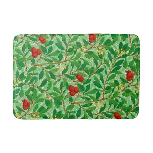 Tapis De Bain William Morris Lychee Motif d'arbre, vert clair (Devant)