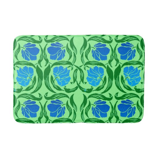 Tapis De Bain William Morris Pimpernel, Blue & Lime Green (Devant)