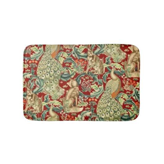 Tapis De Bain William Morris Red Motif Forest (Devant)