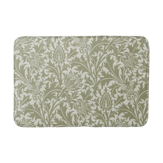Tapis De Bain William Morris Thistle Sage Green Motif (Devant)