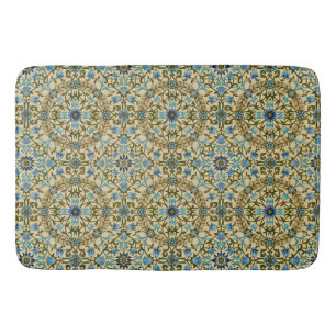 Tapis De Bain William Morris Vintage Blue Motif Sans Couture